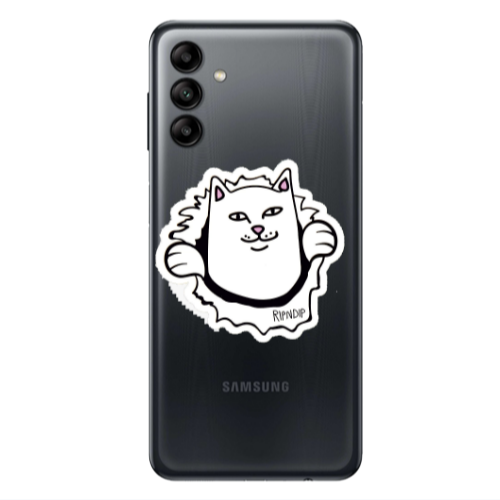 Samsung A13 5G White cat Transparent Silicone TPU Θήκη