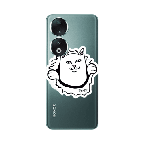 Honor 90 5G White cat Transparent Silicone TPU Θήκη