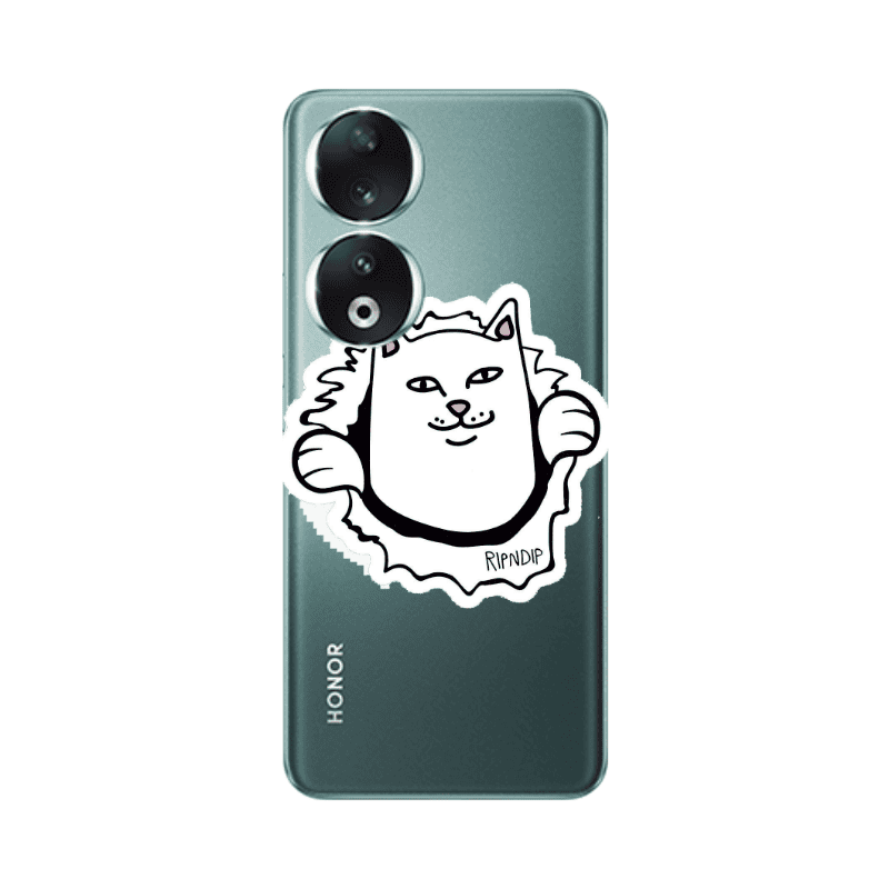 Honor 90 5G White cat Transparent Silicone TPU Θήκη