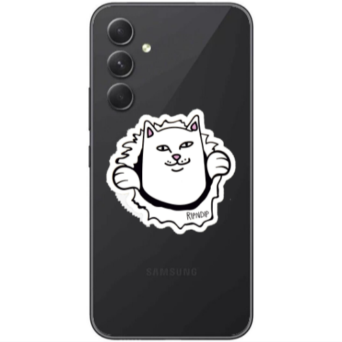 Samsung  Galaxy A05s White cat Transparent Silicone TPU Θήκη