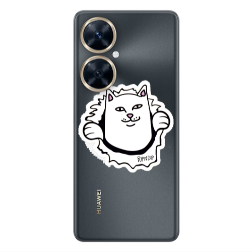Huawei Nova 11i White cat Transparent Silicone TPU Θήκη