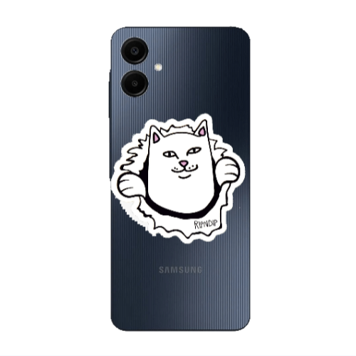 Samsung A06 White cat Transparent Silicone TPU Θήκη
