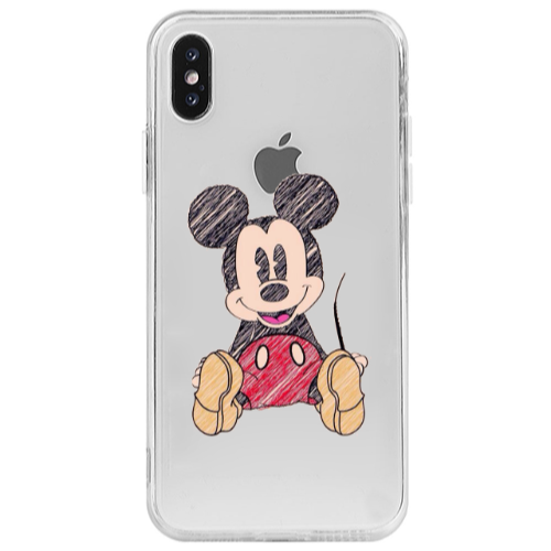 Apple iPhone X Mickey mouse 2 Transparent Silicone TPU Θήκη