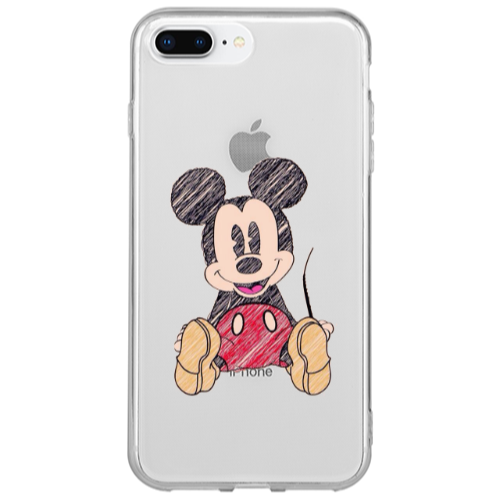 Apple iPhone 7 Plus Mickey mouse 2 Transparent Silicone TPU Θήκη