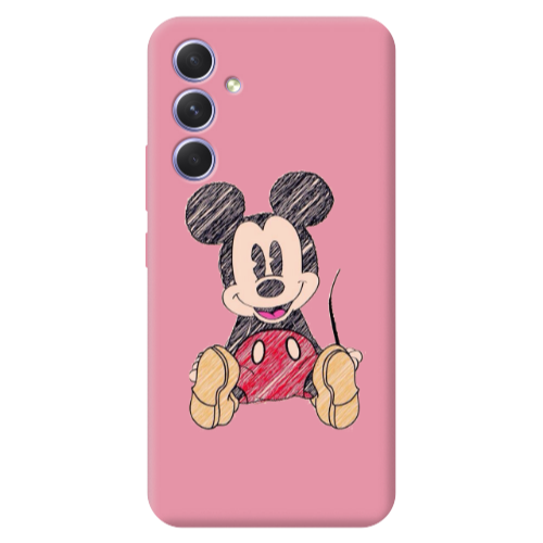 Samsung A54 Mickey mouse 2 Pink Colored Silicone TPU Θήκη