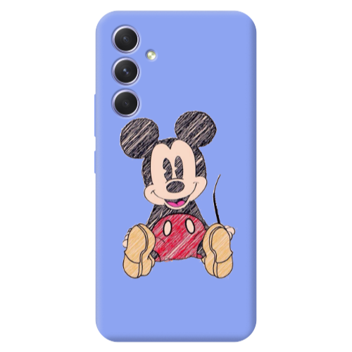 Samsung A54 Mickey mouse 2 Light Purple Colored Silicone TPU Θήκη