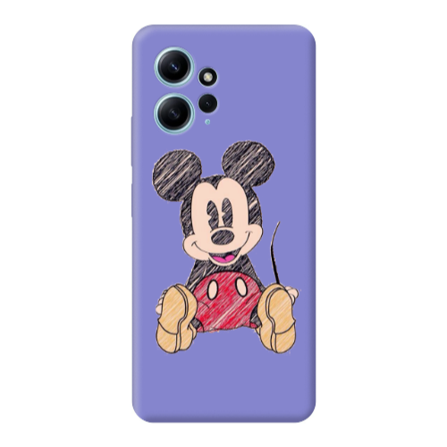 Xiaomi Redmi Note 12 4G Mickey mouse 2 Purple Colored Silicone TPU Θήκη