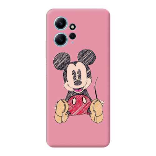 Xiaomi Redmi Note 12 4G Mickey mouse 2 Pink Colored Silicone TPU Θήκη