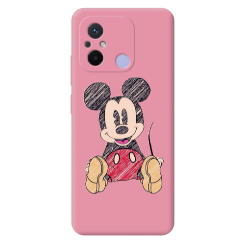 Xiaomi Redmi 12C Mickey mouse 2 Pink Colored Silicone TPU Θήκη