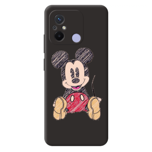 Xiaomi Redmi 12C Mickey mouse 2 Black Colored Silicone TPU Θήκη