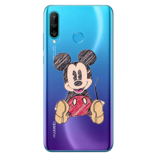 Huawei P30 Lite Mickey mouse 2 Transparent Silicone TPU Θήκη