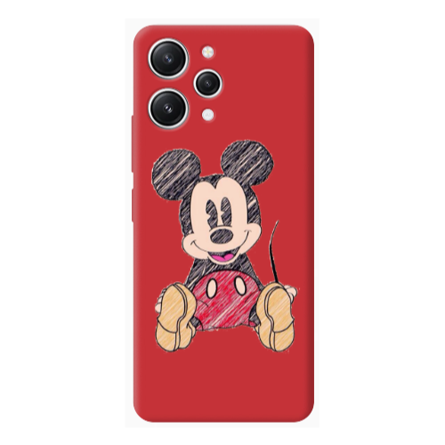 Xiaomi Redmi 12 Mickey mouse 2 Red Colored Silicone TPU Θήκη