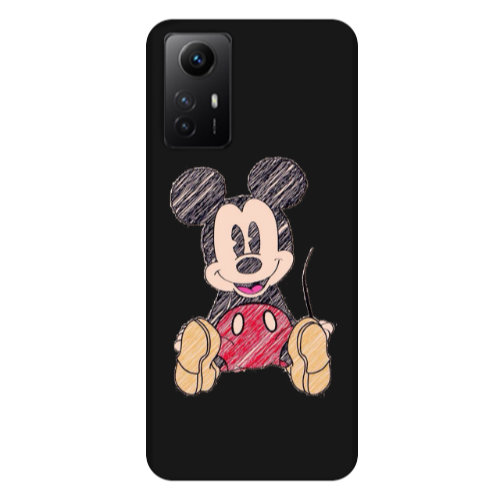 Xiaomi Redmi Note 12s Mickey mouse 2 Black Colored Silicone TPU Θήκη