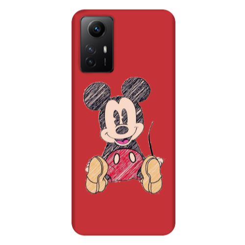 Xiaomi Redmi Note 12s Mickey mouse 2 Red Colored Silicone TPU Θήκη