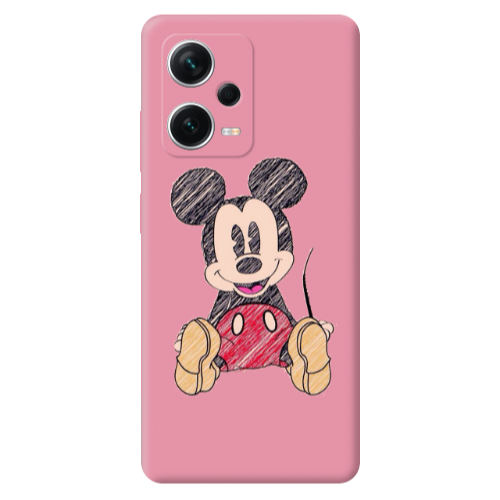 Xiaomi Poco X5 Mickey mouse 2 Pink Colored Silicone TPU Θήκη