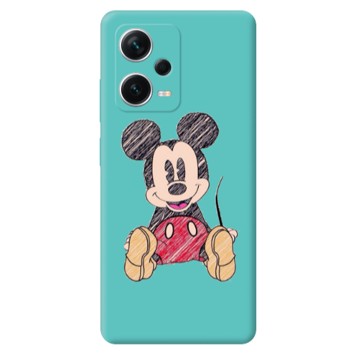 Xiaomi Poco X5 Mickey mouse 2 Turquoise Colored Silicone TPU Θήκη