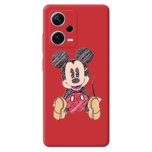 Xiaomi Poco X5 Mickey mouse 2 Red Colored Silicone TPU Θήκη