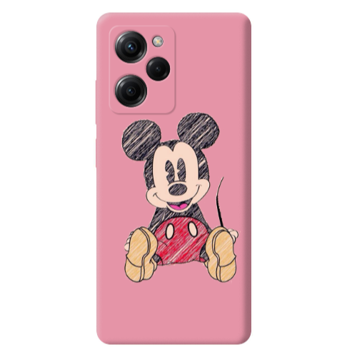 Xiaomi Poco X5 Pro Mickey mouse 2 Pink Colored Silicone TPU Θήκη