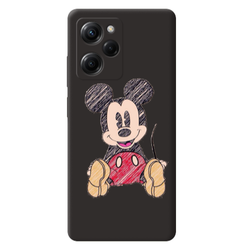 Xiaomi Poco X5 Pro Mickey mouse 2 Black Colored Silicone TPU Θήκη