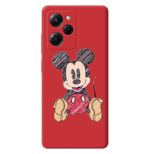 Xiaomi Poco X5 Pro Mickey mouse 2 Red Colored Silicone TPU Θήκη