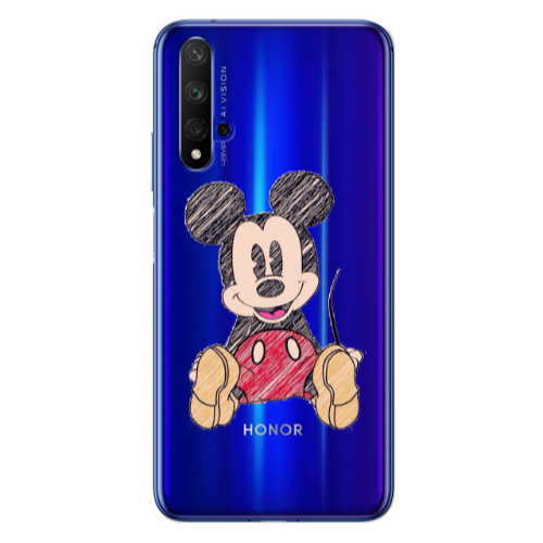 Huawei Nova 5 T Mickey mouse 2 Transparent Silicone TPU Θήκη