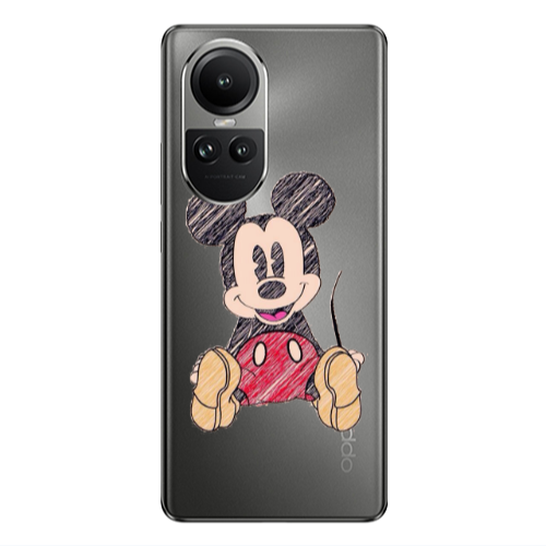 Oppo Reno10 5G Mickey mouse 2 Transparent Silicone TPU Θήκη
