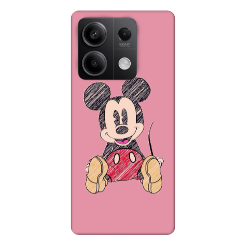 Xiaomi Redmi Note 13 5G Mickey mouse 2 Pink Colored Silicone TPU Θήκη