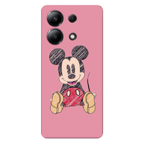 Xiaomi Redmi Note 13 4G Mickey mouse 2 Pink Colored Silicone TPU Θήκη