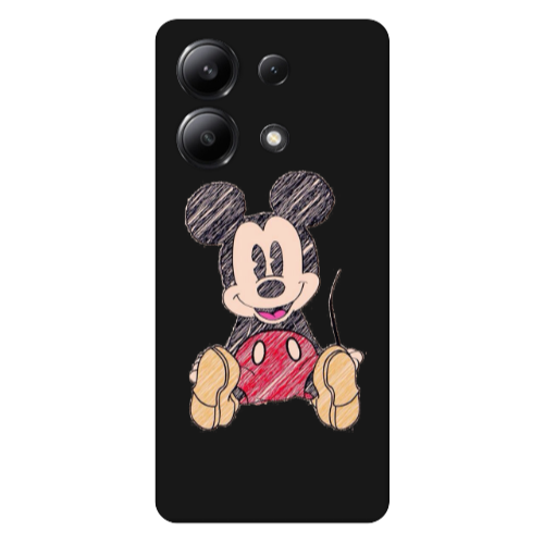 Xiaomi Redmi Note 13 4G Mickey mouse 2 Black Colored Silicone TPU Θήκη