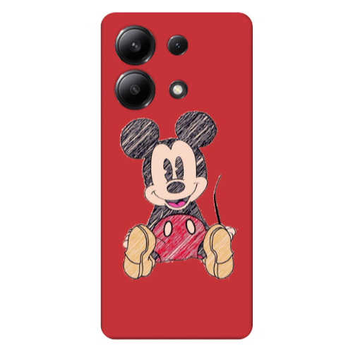 Xiaomi Redmi Note 13 4G Mickey mouse 2 Red Colored Silicone TPU Θήκη