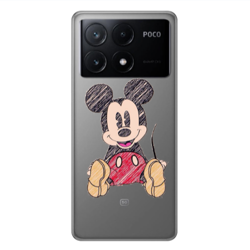 Xiaomi Poco X6Pro 5G Mickey mouse 2 Transparent Silicone TPU Θήκη