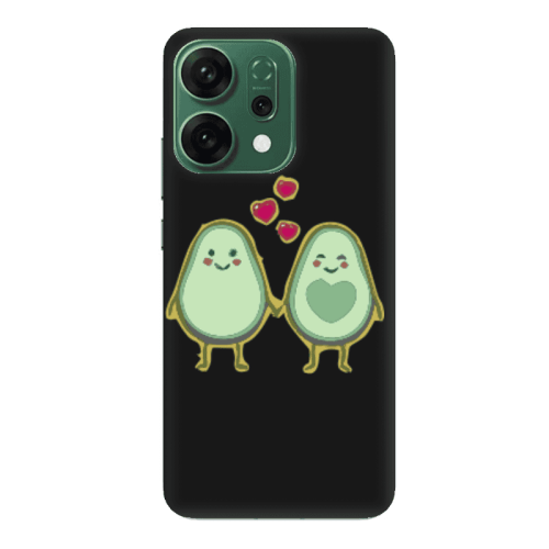 Oppo RENO 14 Avocados Black Colored Silicone TPU Θήκη