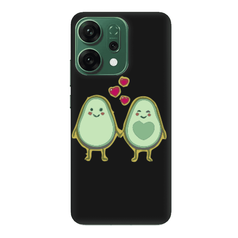 Oppo RENO 14 Avocados Black Colored Silicone TPU Θήκη