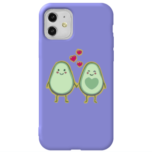 Apple iPhone 11  Avocados Purple Colored Silicone TPU Θήκη