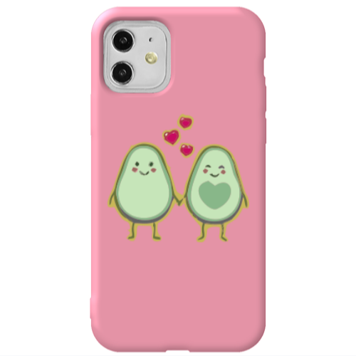 Apple iPhone 11  Avocados Pink Colored Silicone TPU Θήκη