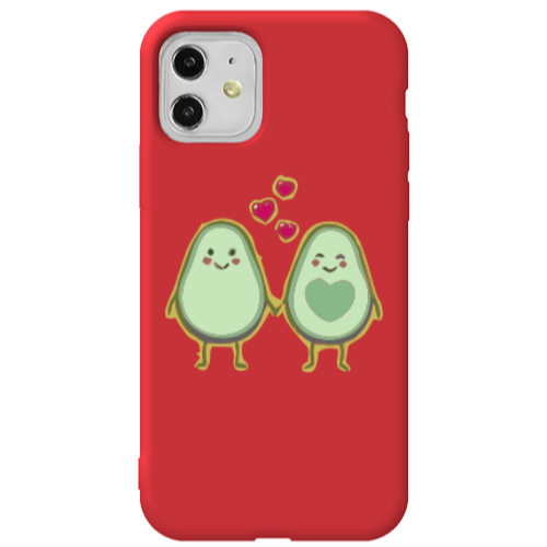 Apple iPhone 11  Avocados Red Colored Silicone TPU Θήκη