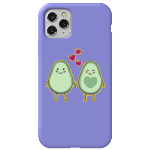 Apple iPhone 11 Pro Avocados Purple Colored Silicone TPU Θήκη