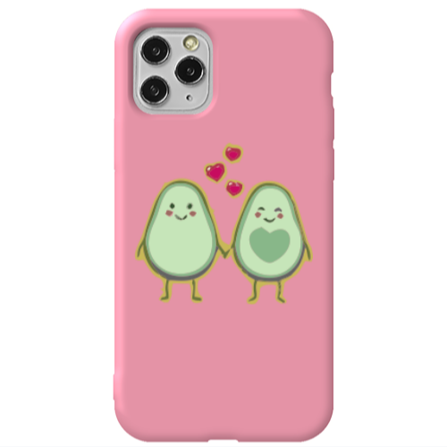 Apple iPhone 11 Pro Avocados Pink Colored Silicone TPU Θήκη