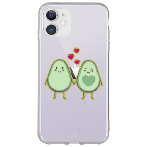 Apple iPhone 12 Avocados Transparent Silicone TPU Θήκη