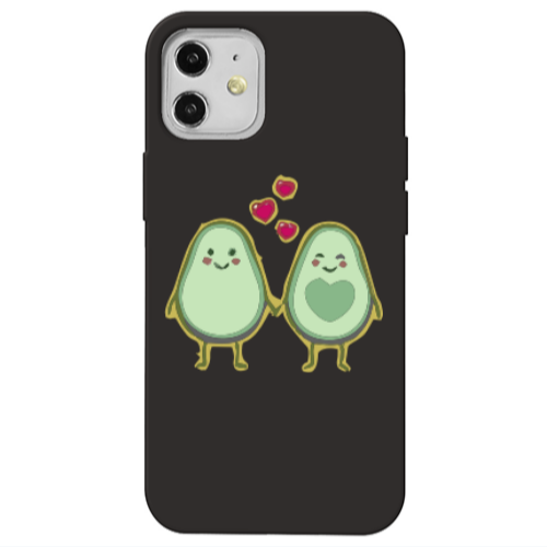 Apple iPhone 12 Avocados Black Colored Silicone TPU Θήκη