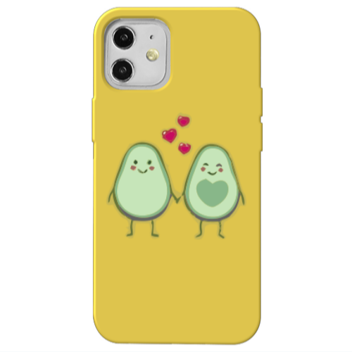 Apple iPhone 12 Avocados Yellow Colored Silicone TPU Θήκη