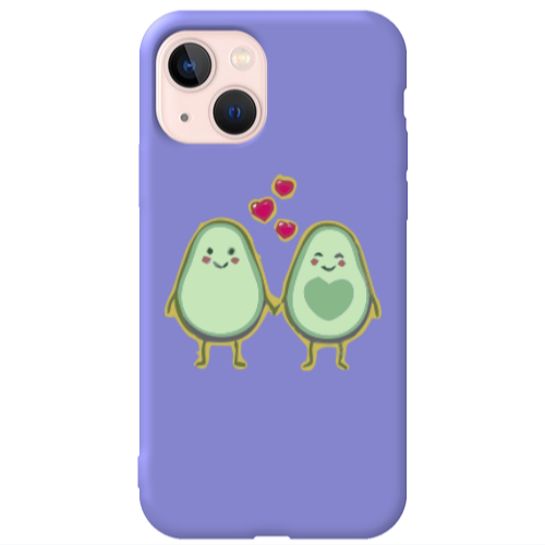Apple iPhone 13 Avocados Purple Colored Silicone TPU Θήκη