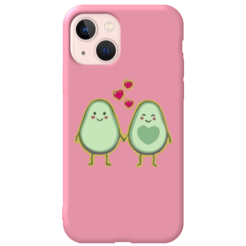 Apple iPhone 13 Avocados Pink Colored Silicone TPU Θήκη