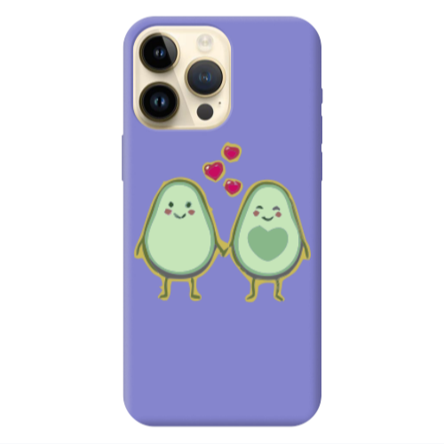 Apple iPhone 13 Pro Max Avocados Purple Colored Silicone TPU Θήκη