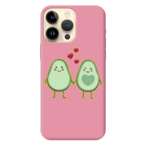 Apple iPhone 13 Pro Max Avocados Pink Colored Silicone TPU Θήκη