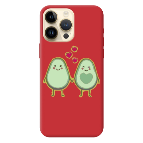 Apple iPhone 13 Pro Max Avocados Red Colored Silicone TPU Θήκη