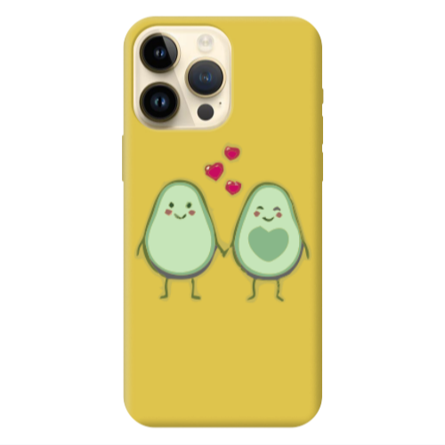 Apple iPhone 13 Pro Max Avocados Yellow Colored Silicone TPU Θήκη