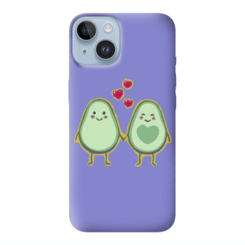 Apple iPhone 14  Avocados Purple Colored Silicone TPU Θήκη