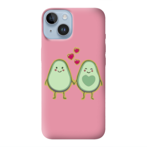 Apple iPhone 14  Avocados Pink Colored Silicone TPU Θήκη