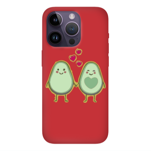 Apple iPhone 14 Pro  Avocados Red Colored Silicone TPU Θήκη
